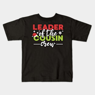 Leader Of The Cousin Crew Eldest Cousin Christmas Family Kids T-Shirt